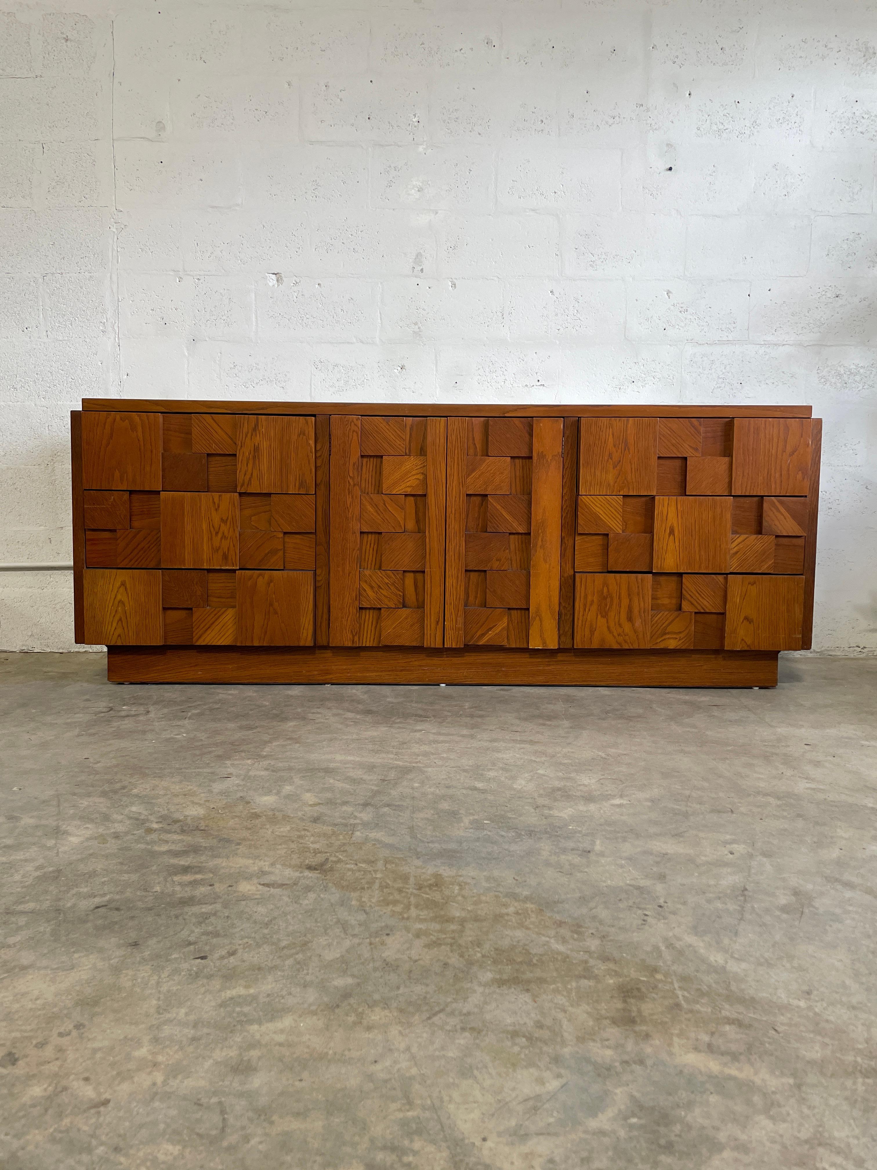 American Mid Century Brutalist Dresser By Lane Stacatto Line