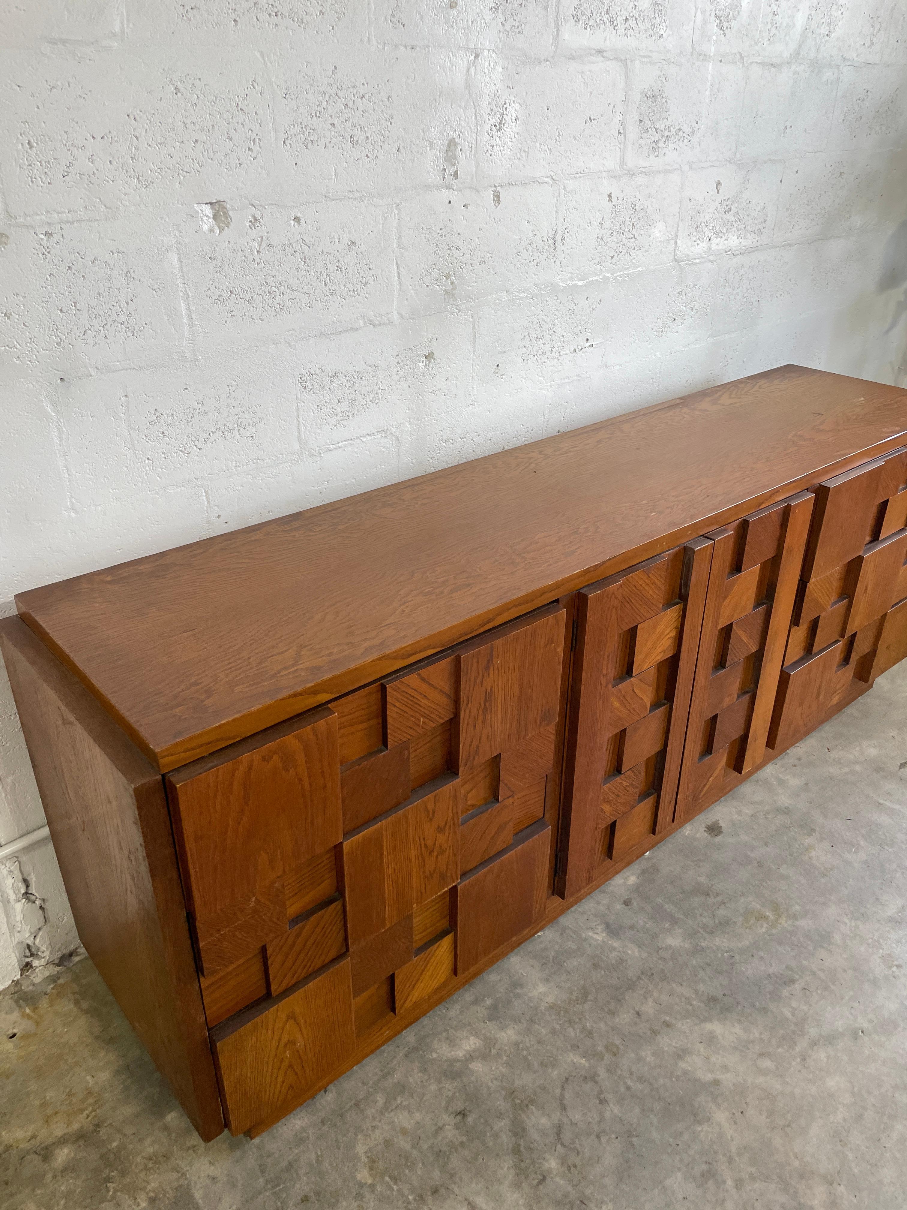 Mid-20th Century Mid Century Brutalist Dresser By Lane Stacatto Line