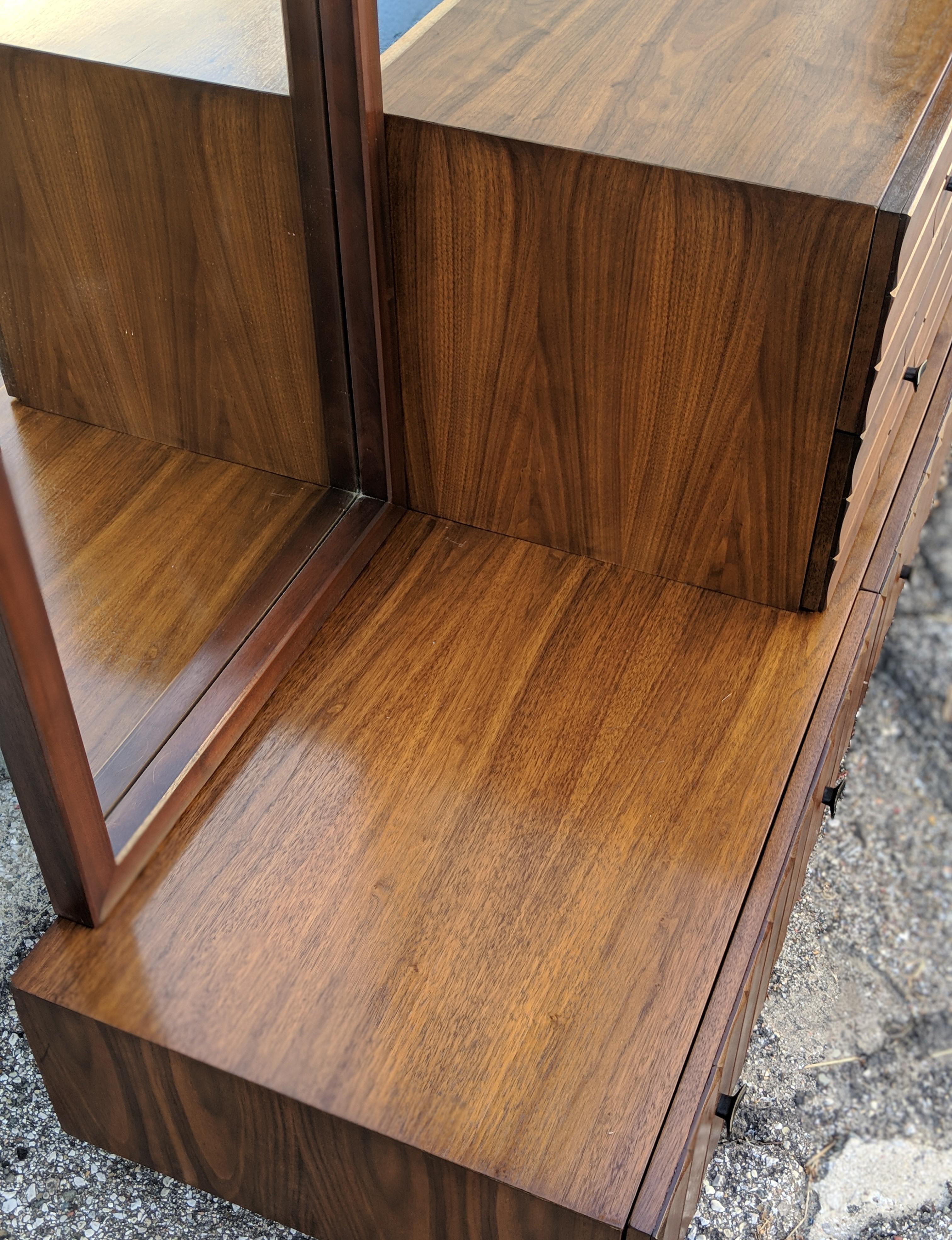 North American Mid-Century Brutalist Dresser / Cradenza in Walnut