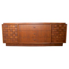 Mid-Century Brutalist Dresser with Dimensional Block Front Made in Canada