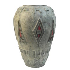 Mid-Century Brutalist Fat Lava German Pottery Ceramic Floor Vase, vintage 1960s