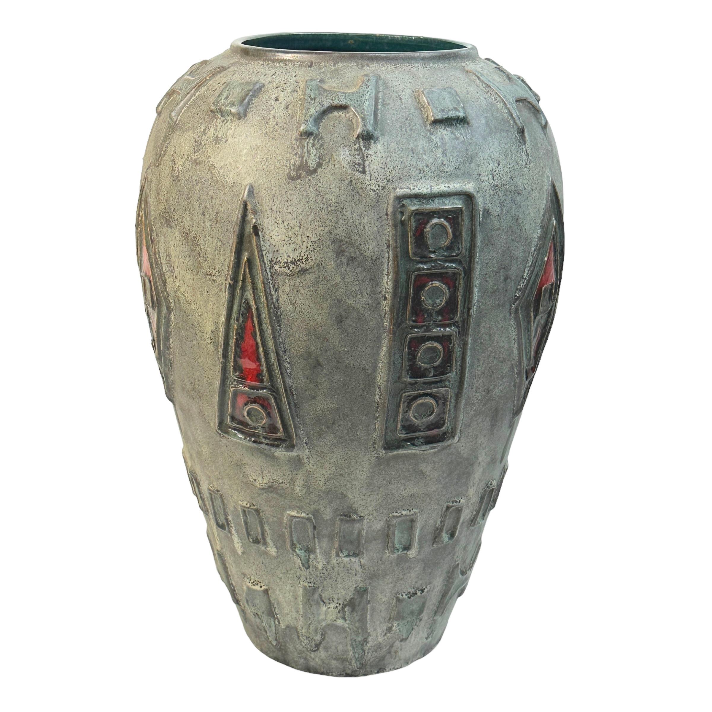Mid-Century Modern Vase de sol en céramique allemande lave grasse brutaliste du milieu du siècle dernier, vintage des années 1960 en vente