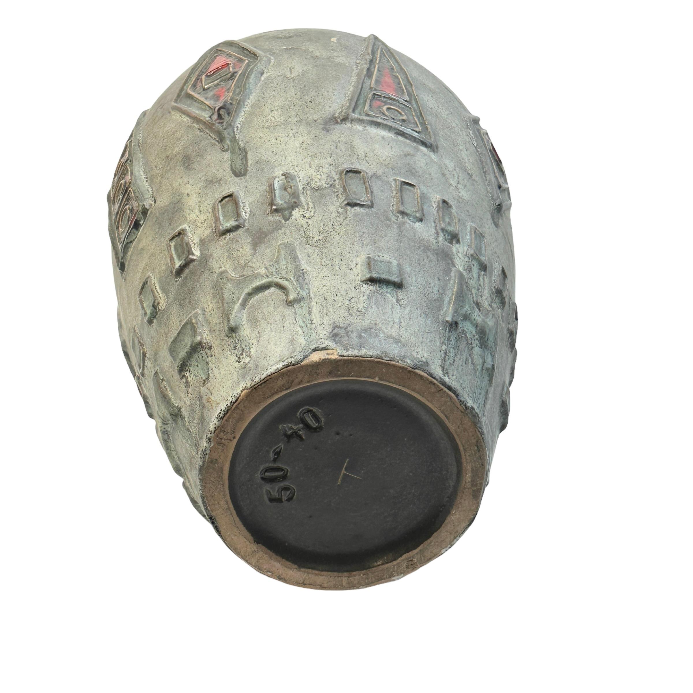 Vase de sol en céramique allemande lave grasse brutaliste du milieu du siècle dernier, vintage des années 1960 Bon état - En vente à Nuernberg, DE