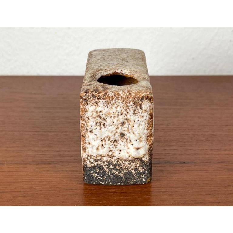 Mid-Century Brutalist Fat Lava Vase by Van Woerden for Vest Keramik, 1960s For Sale 4