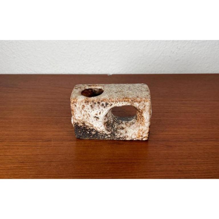 Mid-Century Modern Mid-Century Brutalist Fat Lava Vase by Van Woerden for Vest Keramik, 1960s For Sale