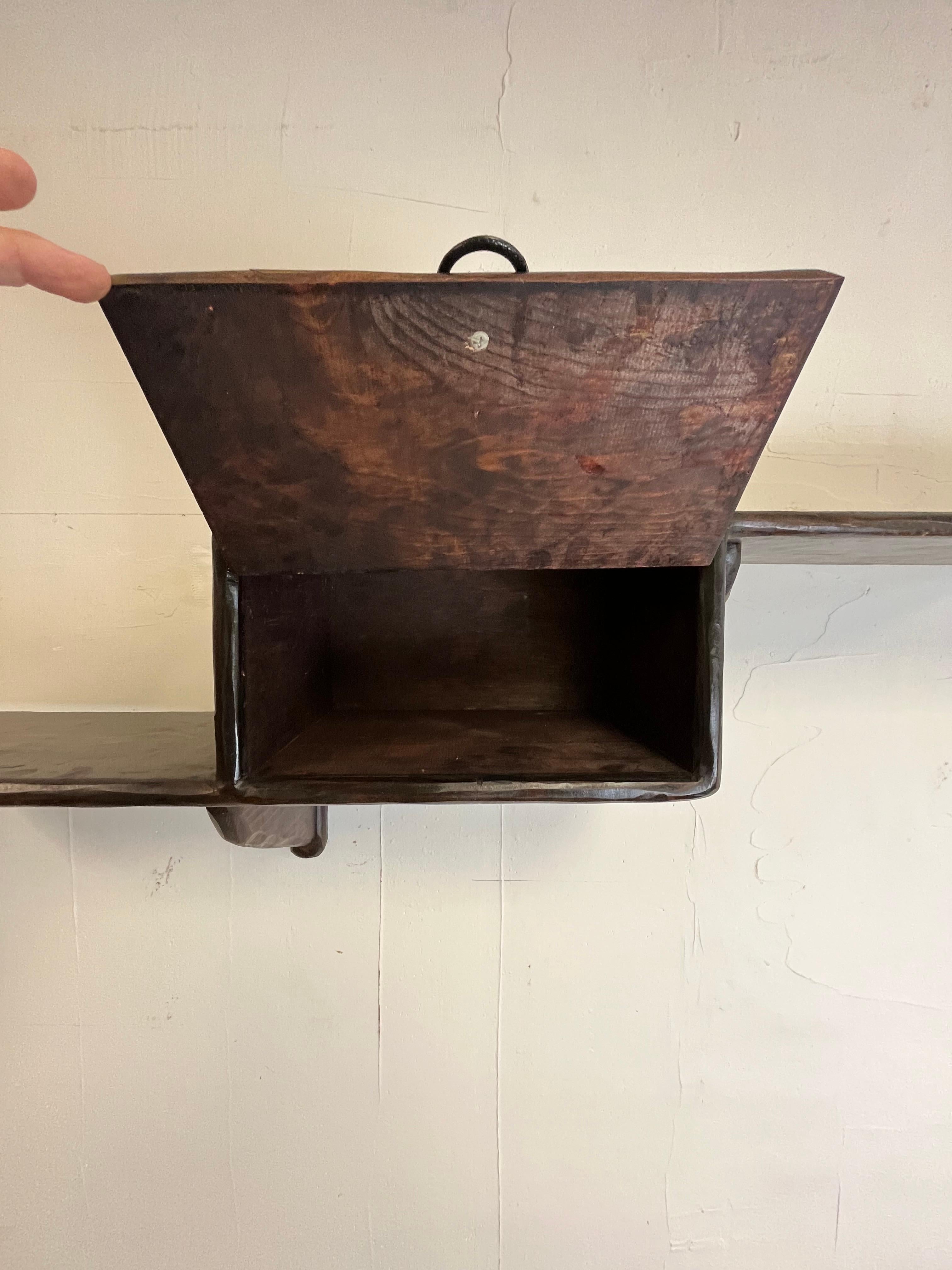 Mid Century Brutalist Floating Wall Shelf Rare For Sale 4