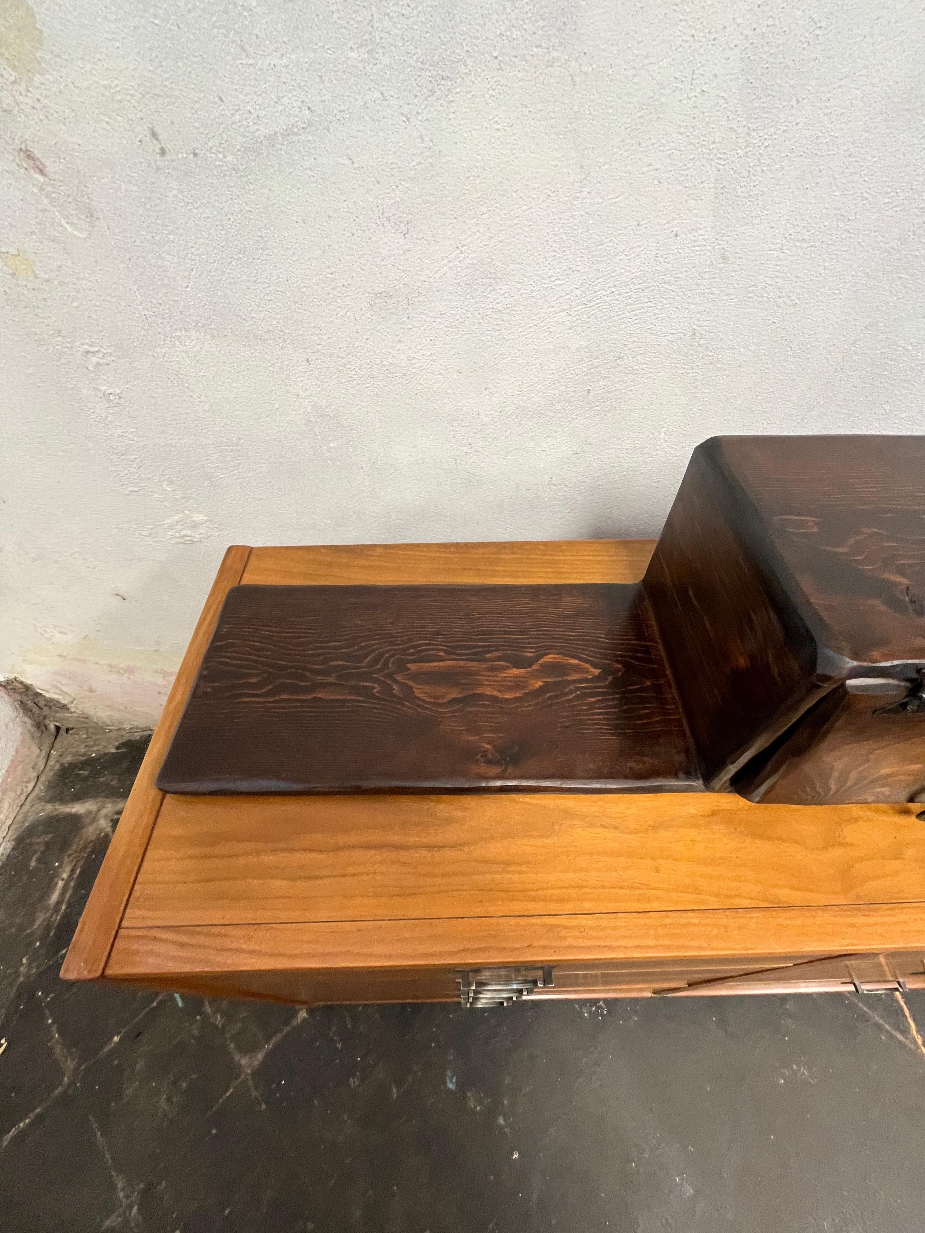Mid Century Brutalist Floating Wall Shelf Rare For Sale 9