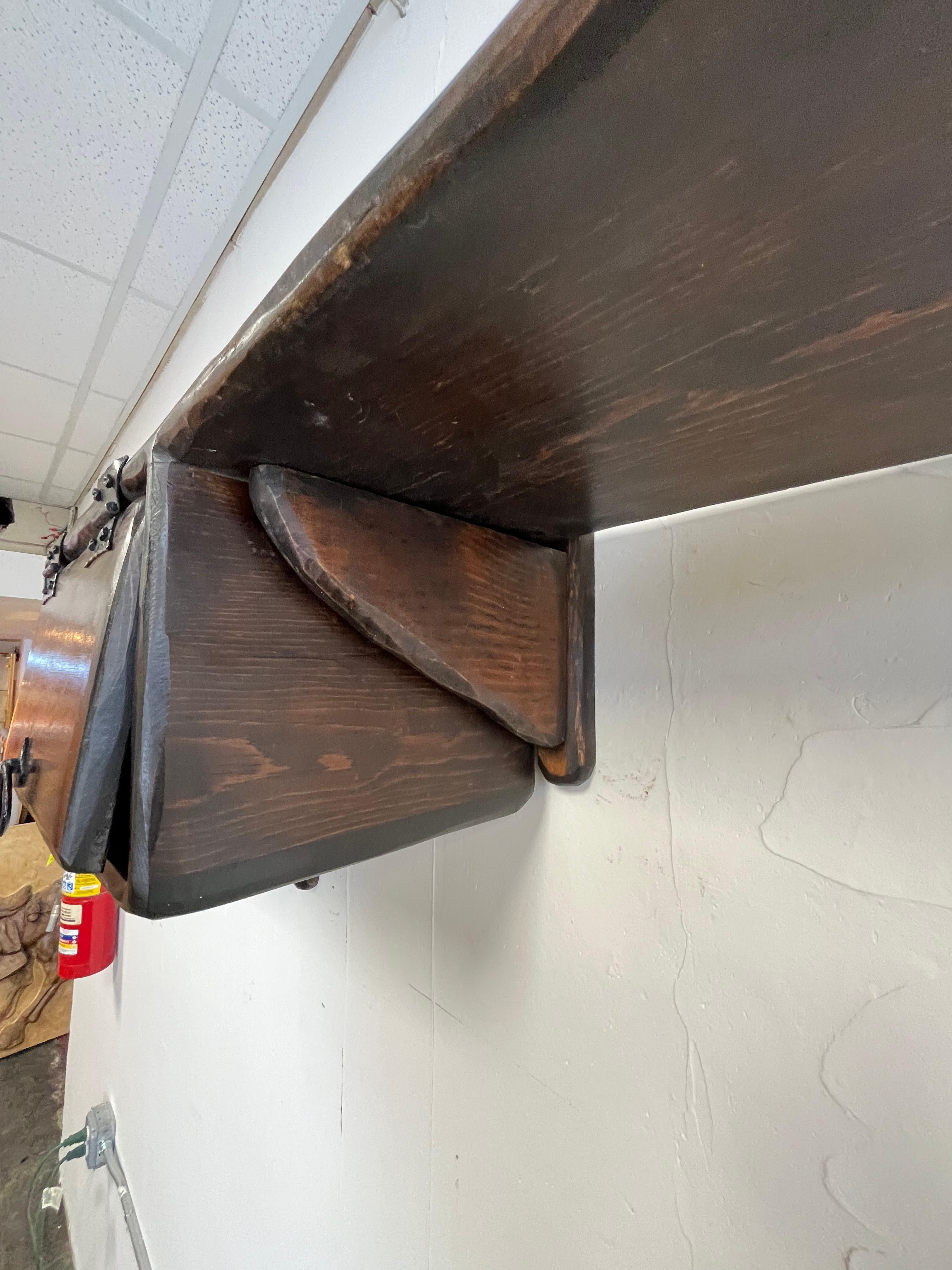 Mid Century Brutalist Floating Wall Shelf Rare For Sale 2