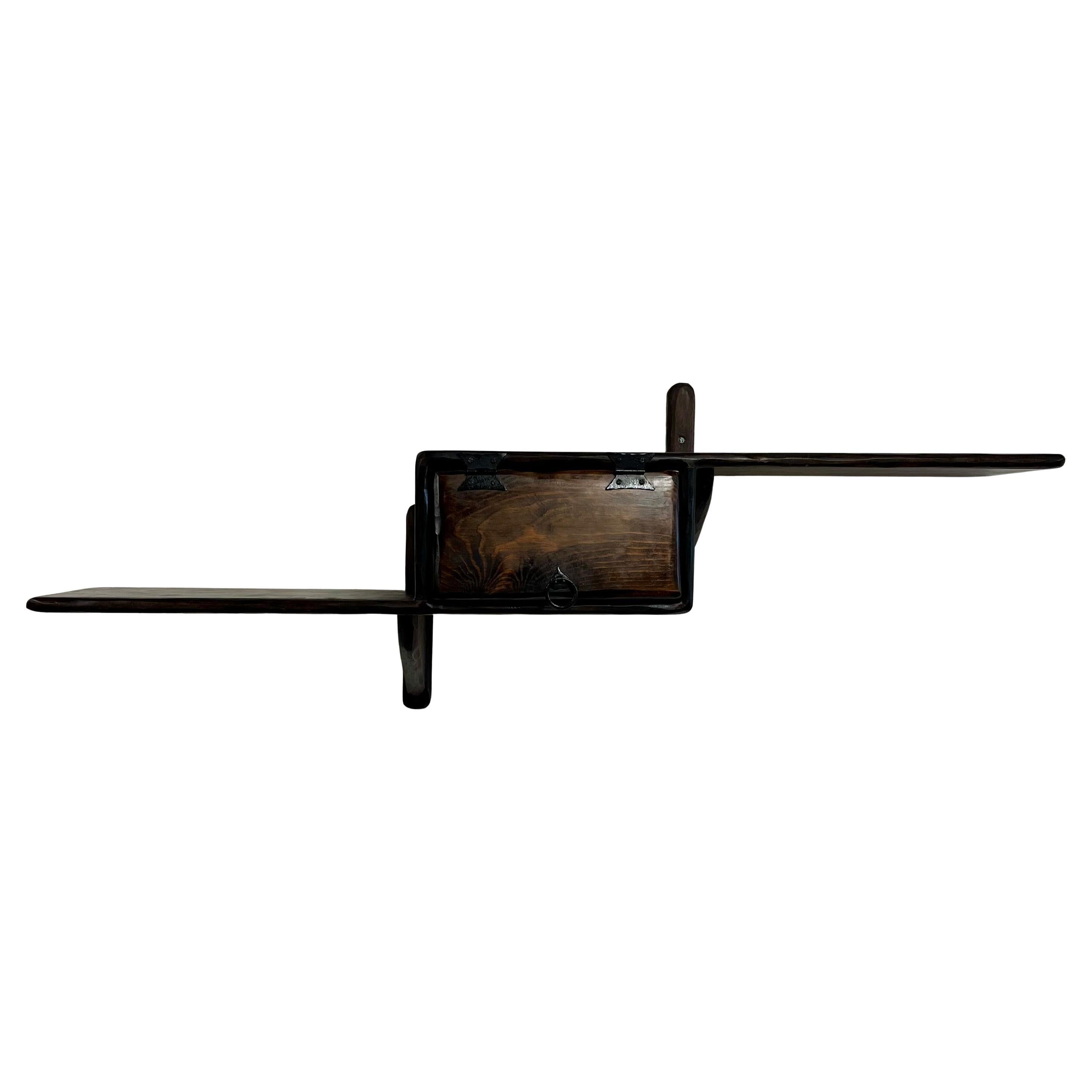 Mid Century Brutalist Floating Wall Shelf Rare