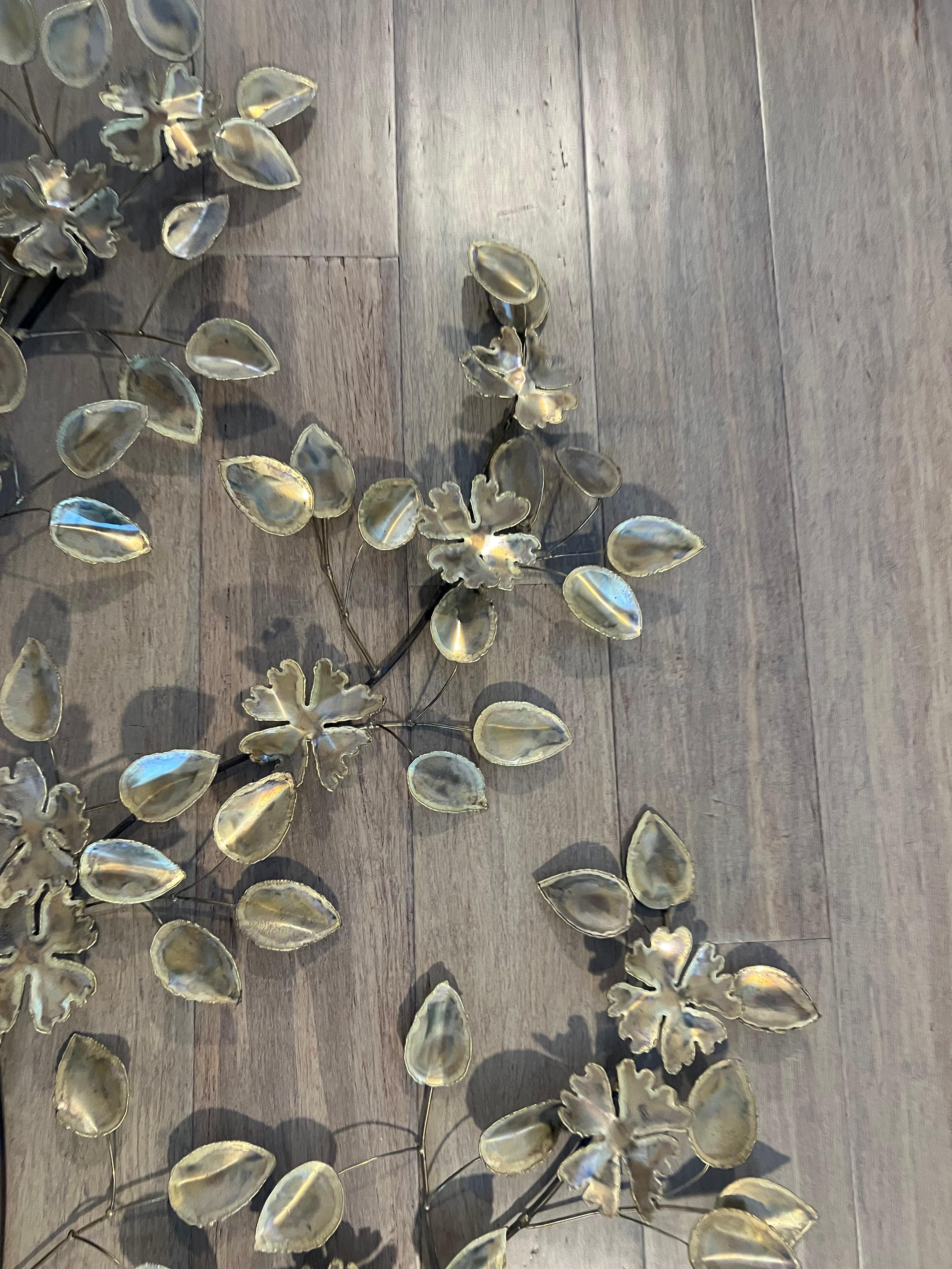 Mid Century Brutalist Floral Wall Sculpture For Sale 4
