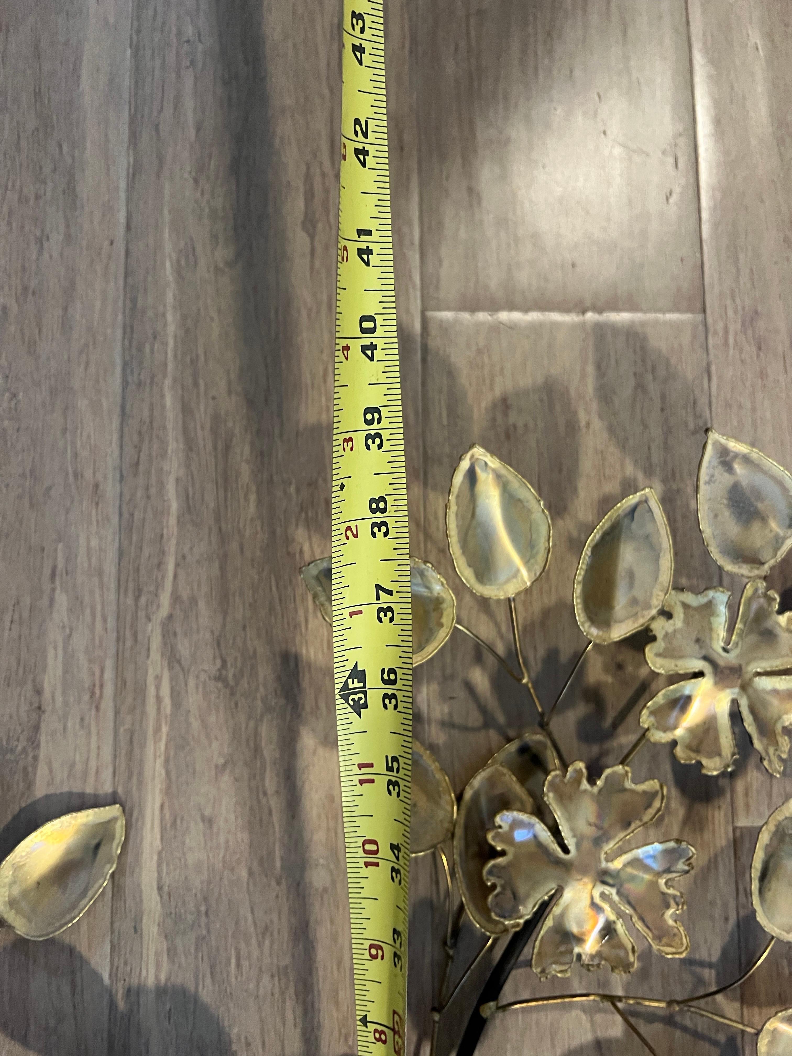 Mid Century Brutalist Floral Wall Sculpture For Sale 6