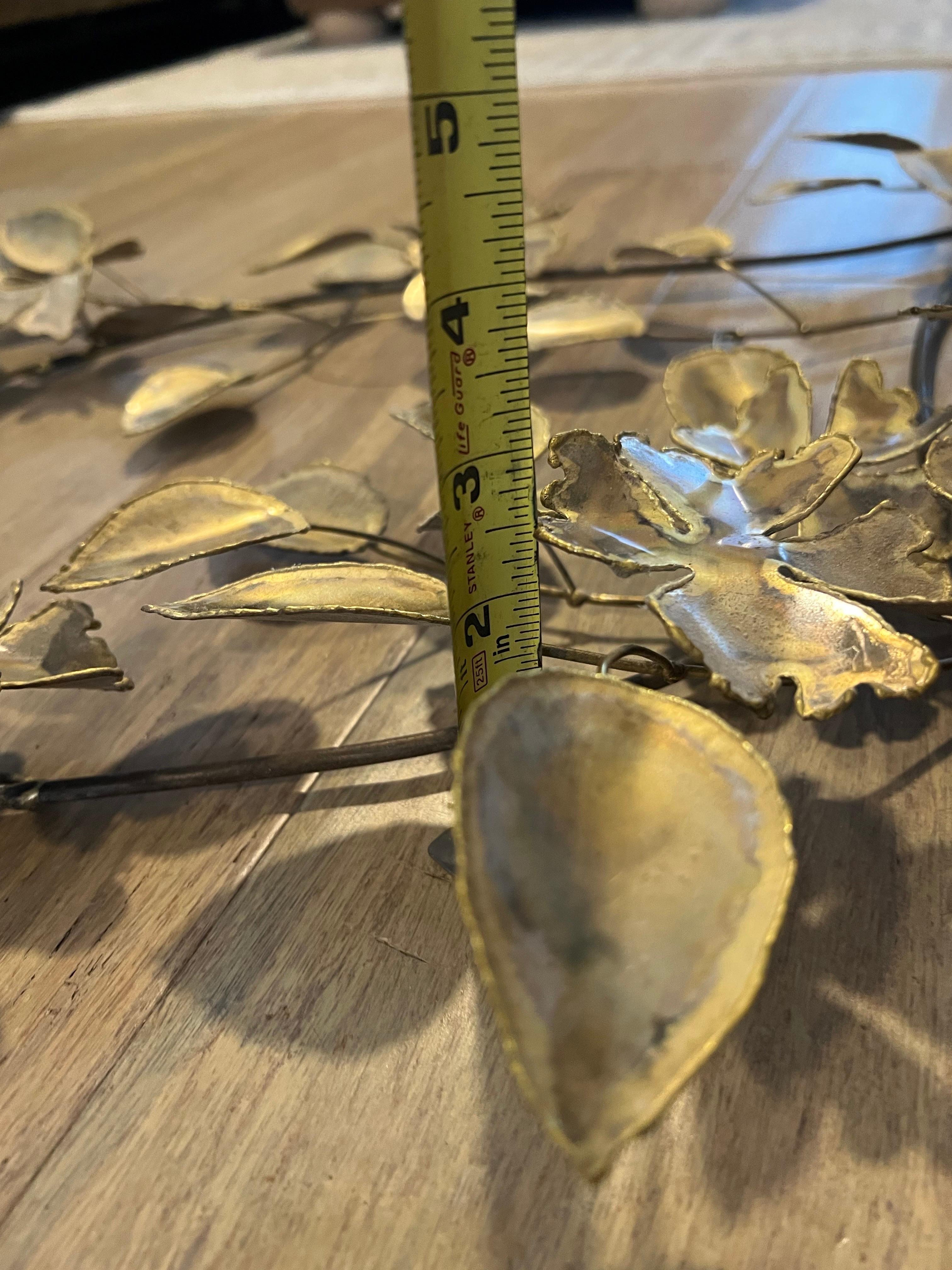 Mid Century Brutalist Floral Wall Sculpture For Sale 8
