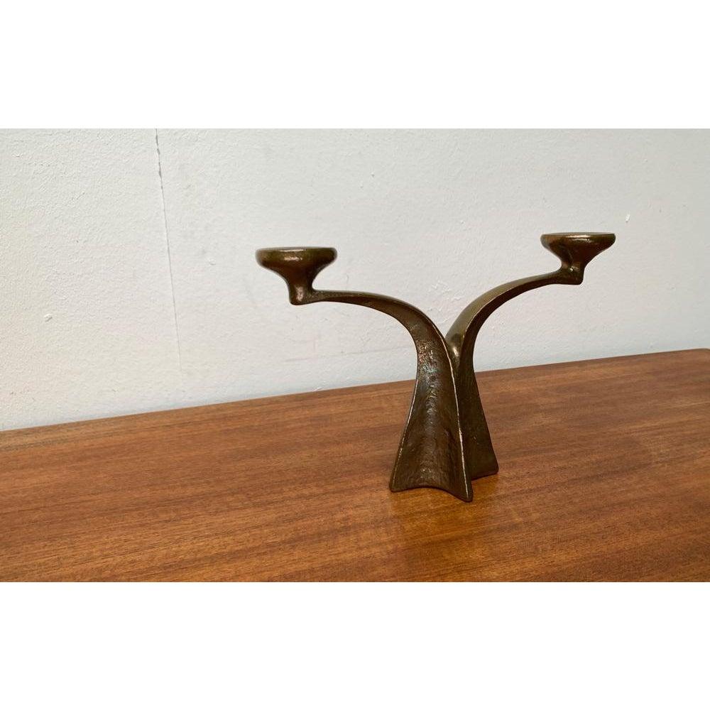 Mid-Century Brutalist German Bronze Candleholder from Harjes, 1960s For Sale 5