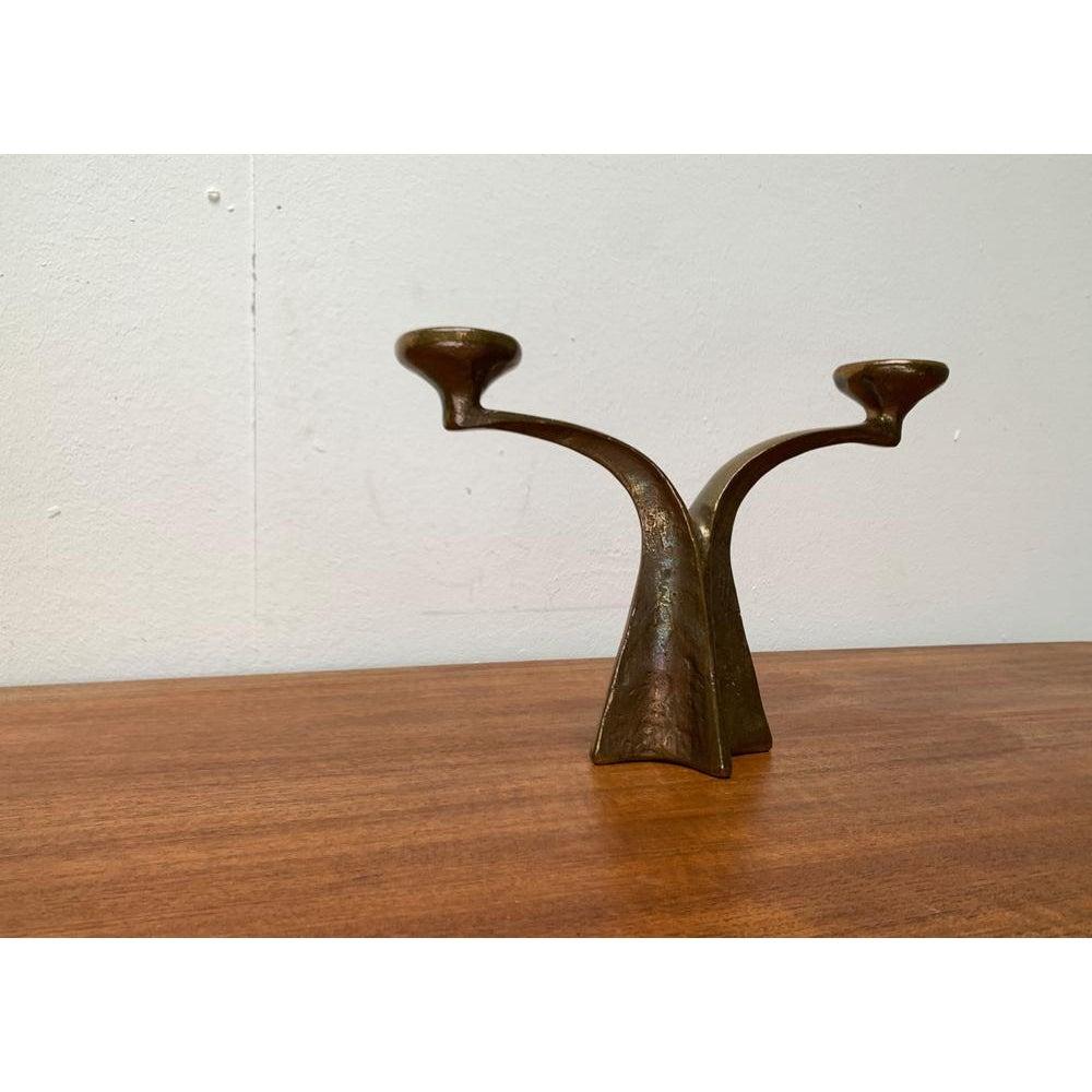 Mid-Century Brutalist German Bronze Candleholder from Harjes, 1960s For Sale 6