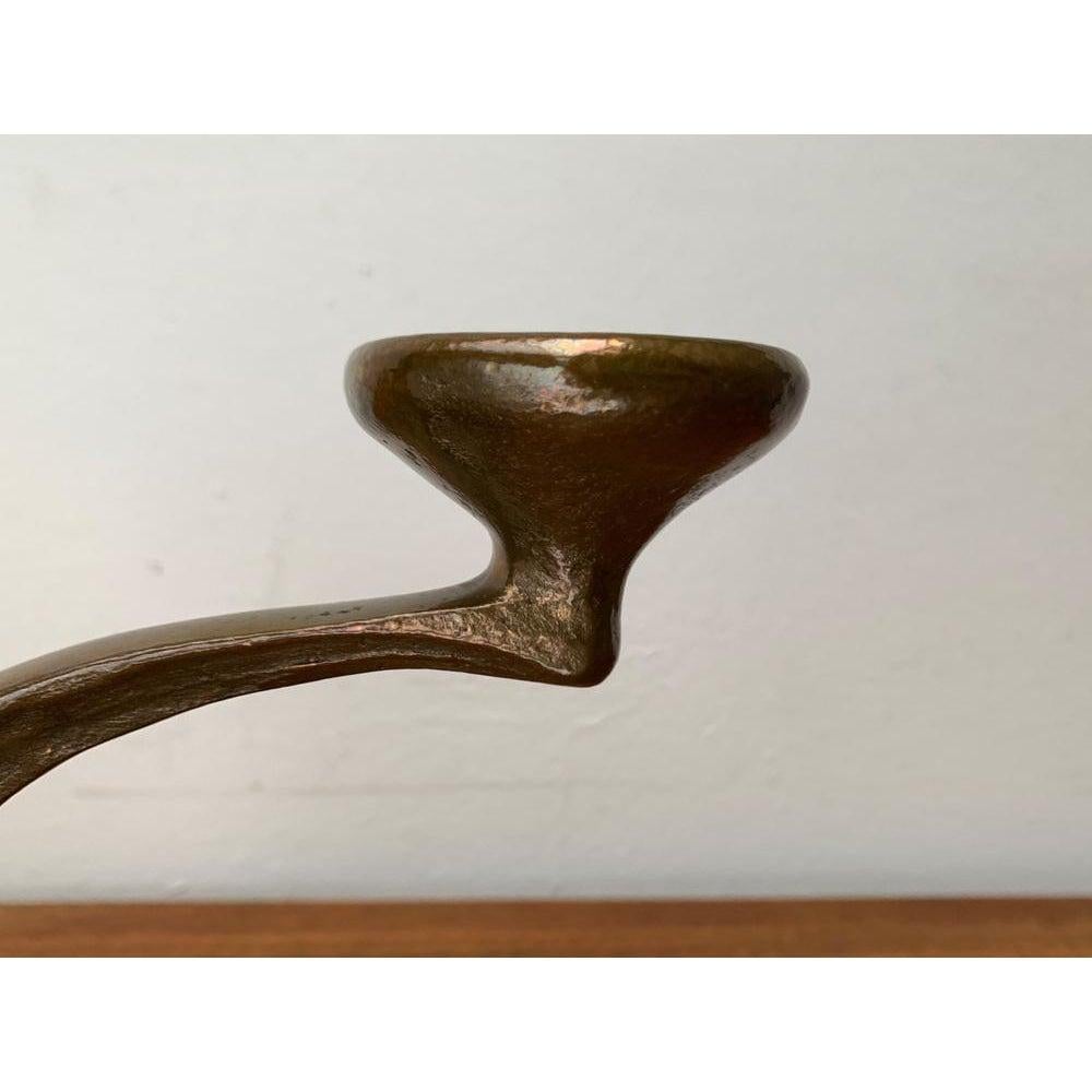 20th Century Mid-Century Brutalist German Bronze Candleholder from Harjes, 1960s For Sale
