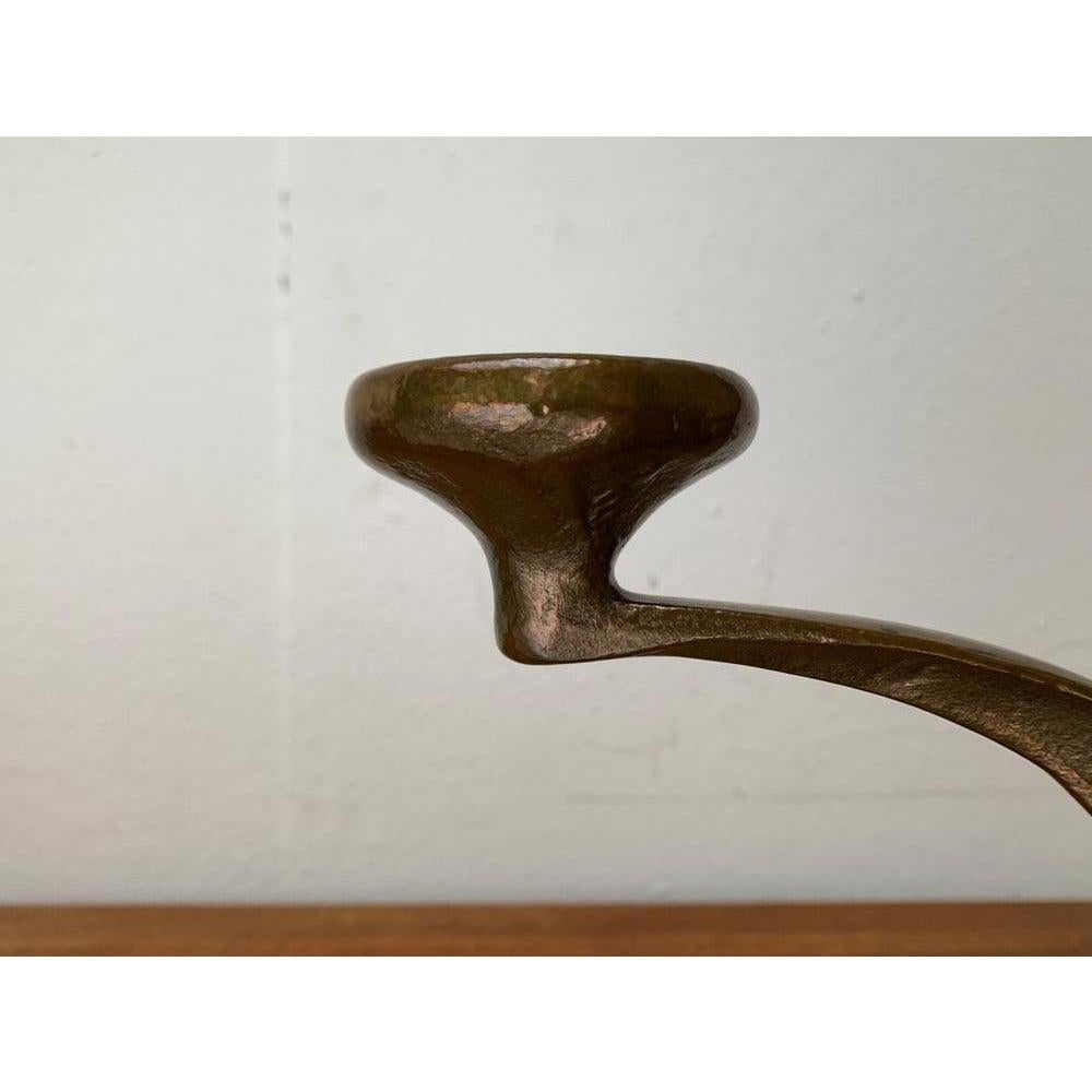 Mid-Century Brutalist German Bronze Candleholder from Harjes, 1960s For Sale 3