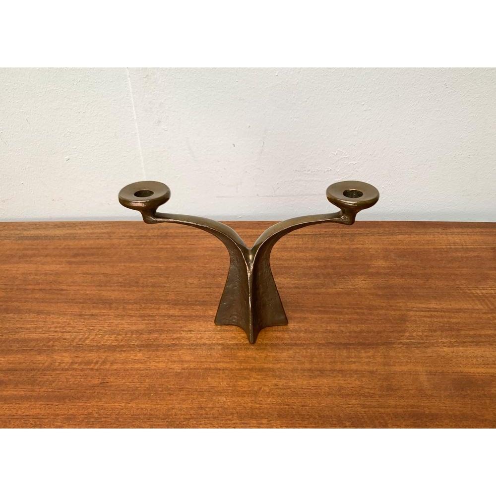 Mid-Century Brutalist German Bronze Candleholder from Harjes, 1960s For Sale 4