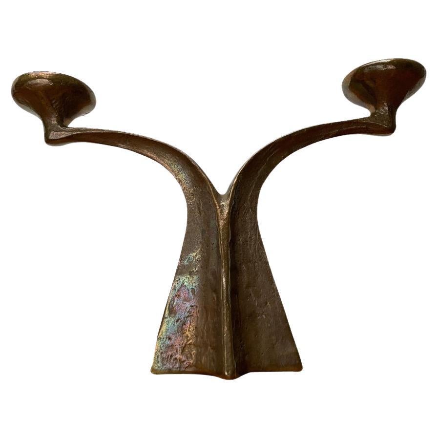 Chandelier en bronze allemand brutaliste du milieu du siècle dernier de Harjes, années 1960