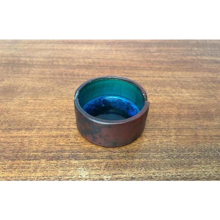 Mid-Century Brutalist German Studio Pottery Ashtray by Gerhard Liebenthron, 1969 For Sale 6