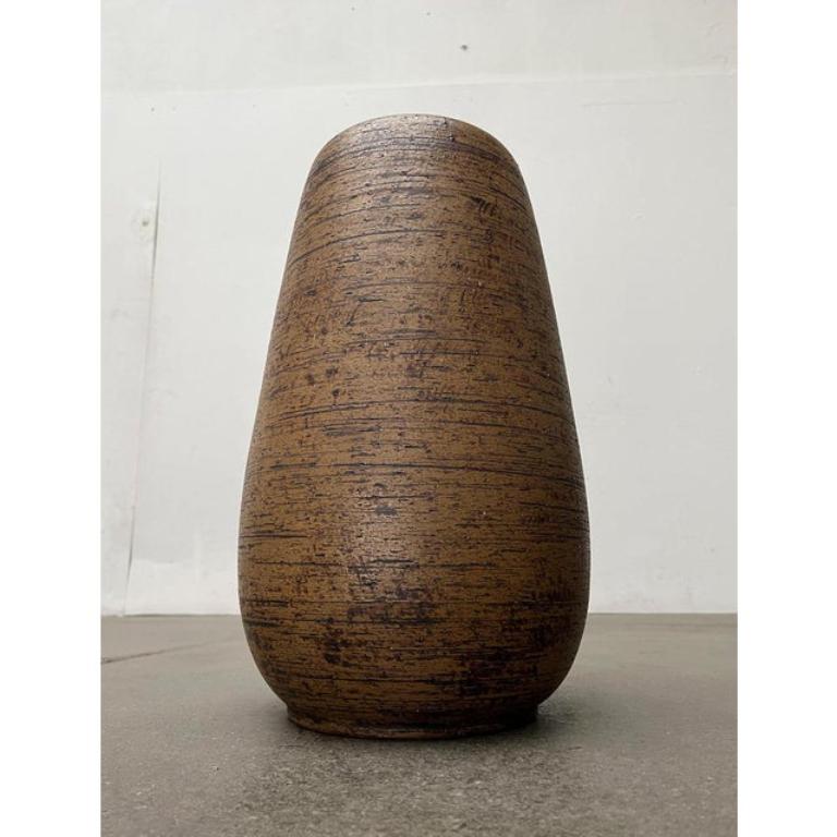 Mid-Century Brutalist German Studio Pottery Floor Vase by Sybille, 1960s For Sale 4