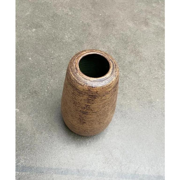Mid-Century Modern Mid-Century Brutalist German Studio Pottery Floor Vase by Sybille, 1960s For Sale