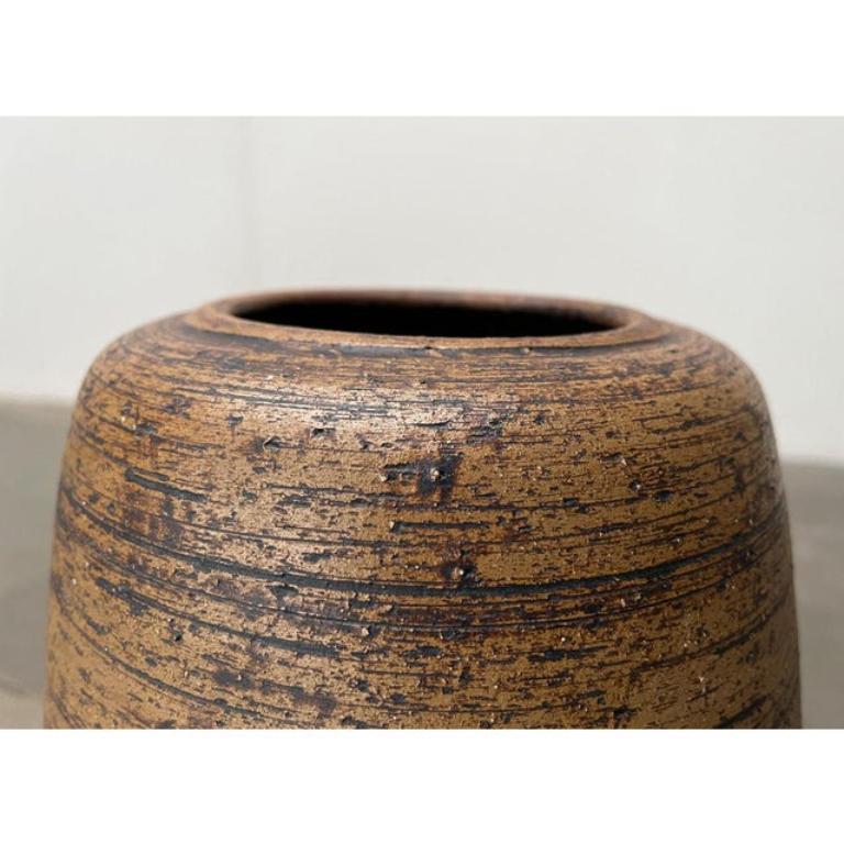 Mid-Century Brutalist German Studio Pottery Floor Vase by Sybille, 1960s For Sale 3