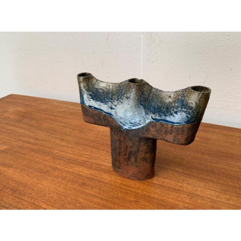 Brutalistische deutsche Studio Pottery Vase aus der Jahrhundertmitte, 1960er Jahre im Angebot 5