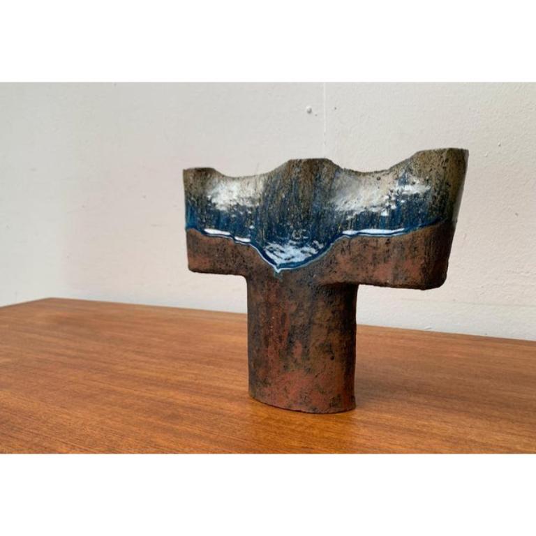Brutalistische deutsche Studio Pottery Vase aus der Jahrhundertmitte, 1960er Jahre im Angebot 1