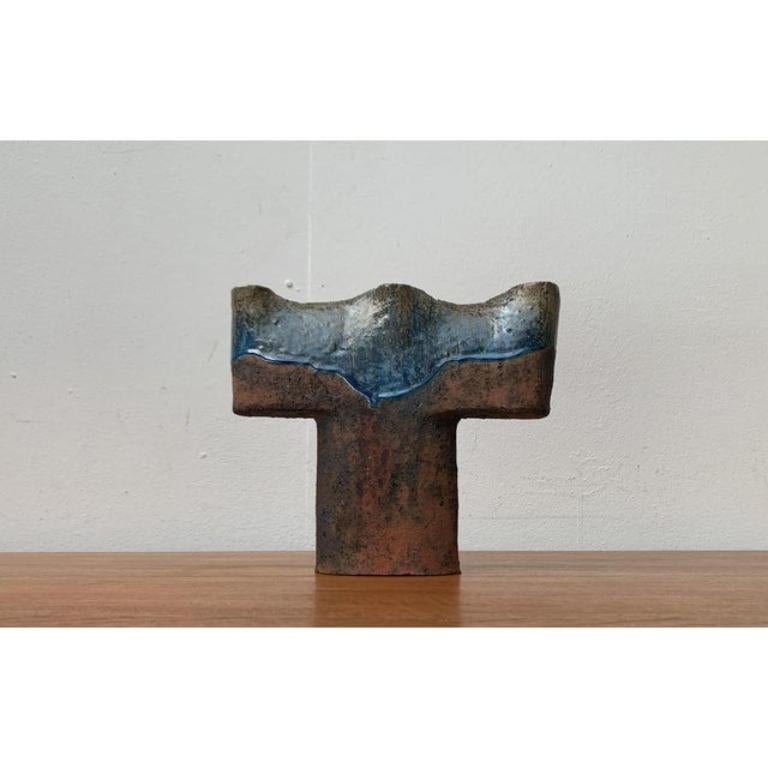 Brutalistische deutsche Studio Pottery Vase aus der Jahrhundertmitte, 1960er Jahre im Angebot 2