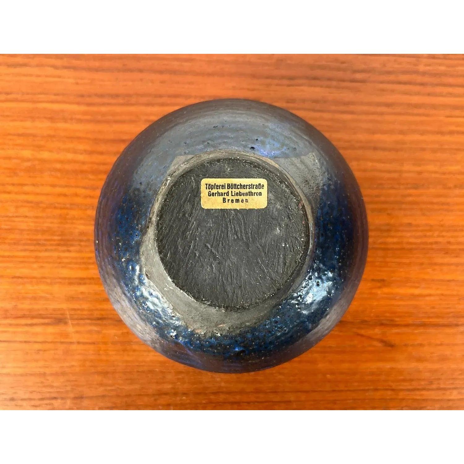 Mid-Century Brutalist German Studio Pottery Vase by Gerhard Liebenthron, 1960s For Sale 5