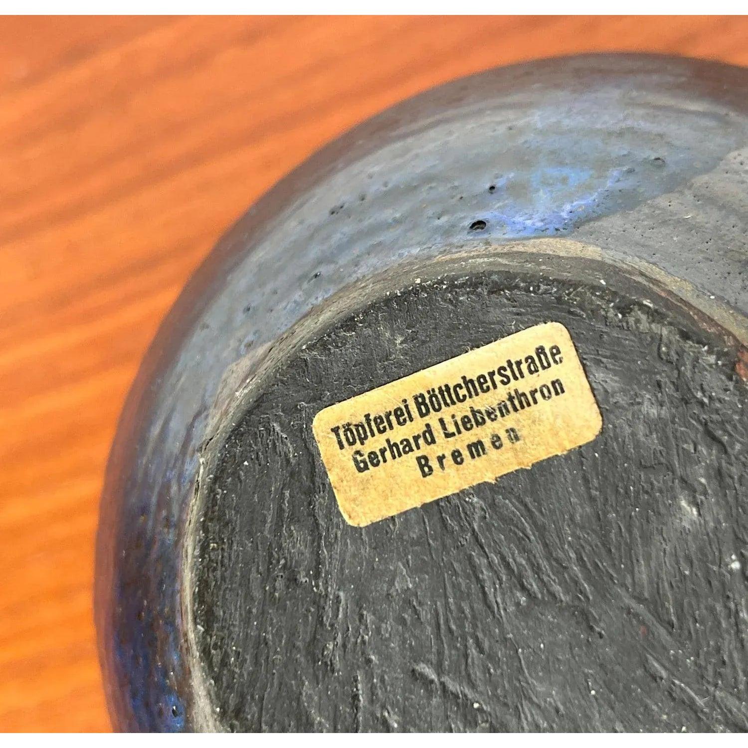 Mid-Century Brutalist German Studio Pottery Vase by Gerhard Liebenthron, 1960s For Sale 6