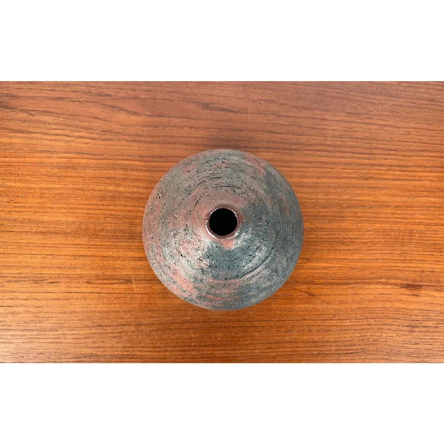 Mid-Century Modern Mid-Century Brutalist German Studio Pottery Vase by Gerhard Liebenthron, 1972 For Sale