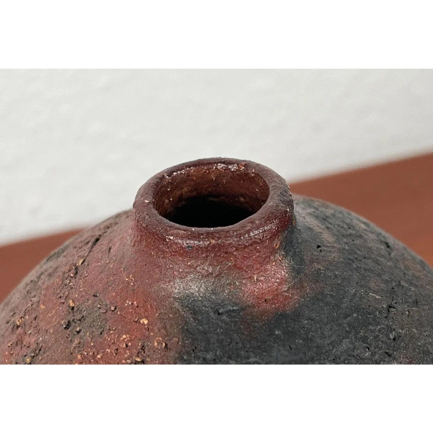 20th Century Mid-Century Brutalist German Studio Pottery Vase by Gerhard Liebenthron, 1972 For Sale