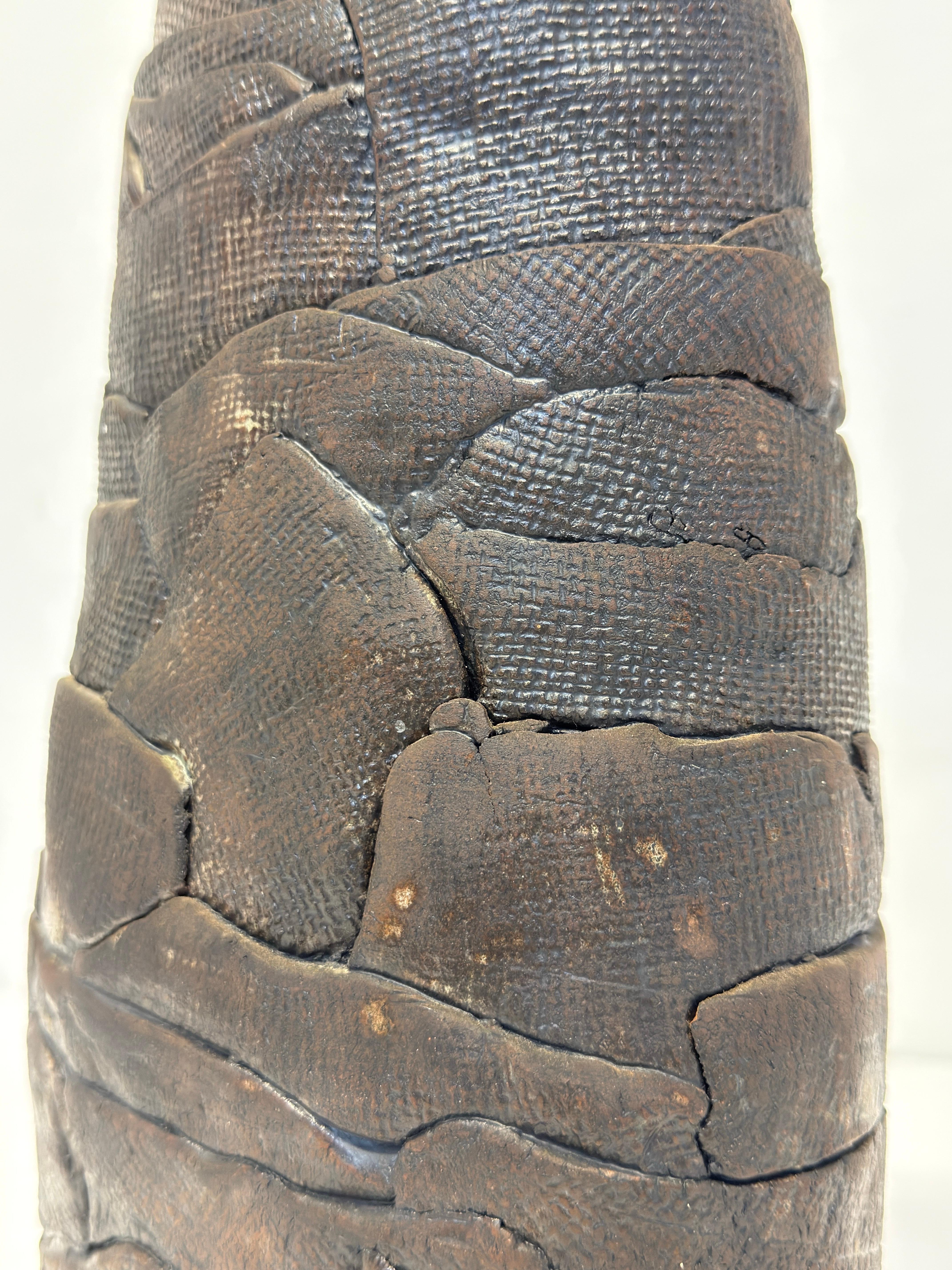 Mid-Century Brutalist Handcrafted Ceramic Vase, 1980 For Sale 6