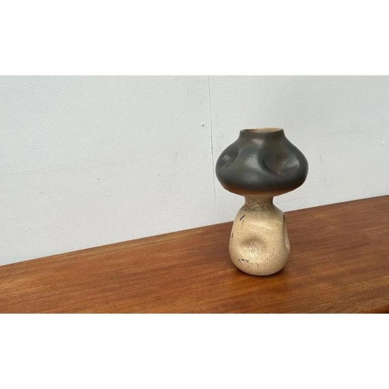 Mid-Century Brutalist Heavy German Studio Pottery Sculptural Vase, 1960s In Excellent Condition For Sale In Hamburg, DE
