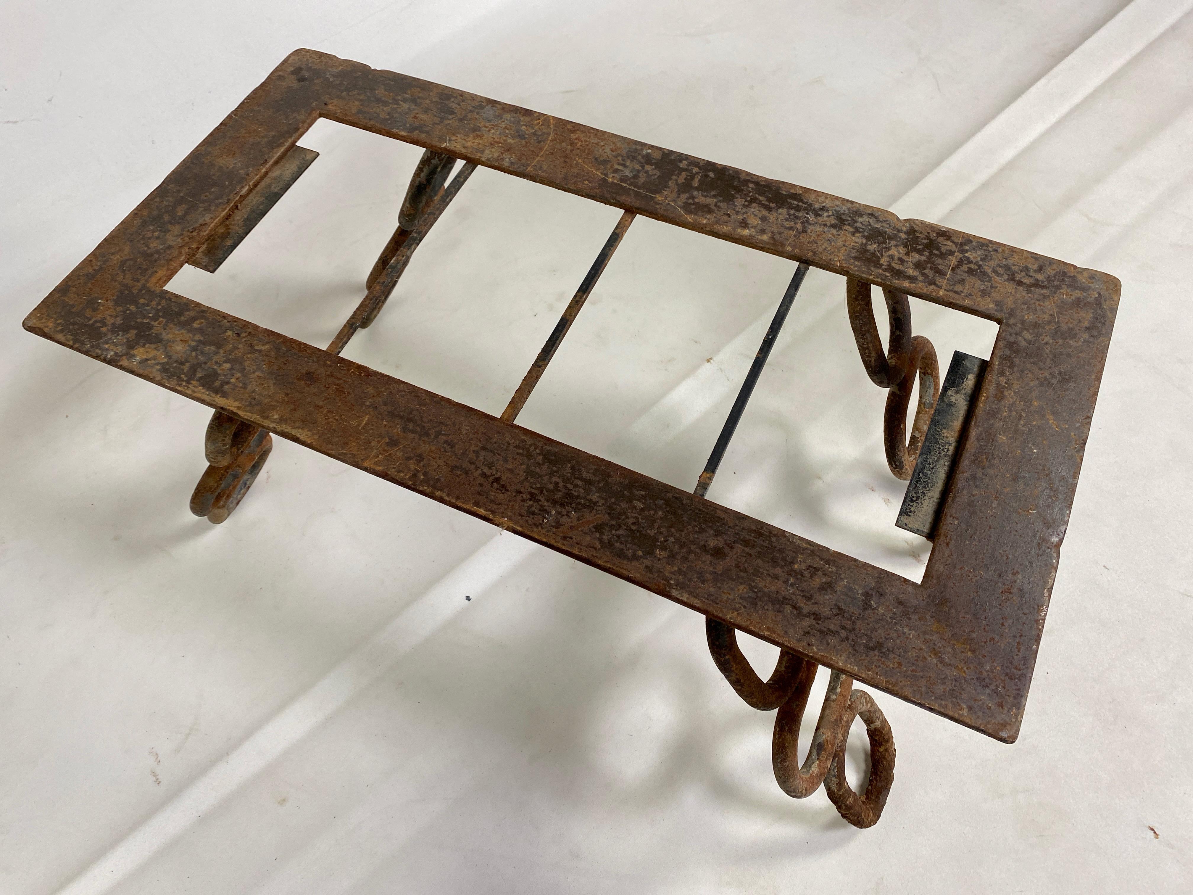 Midcentury Brutalist Iron Chain Link Coffee Table For Sale 3