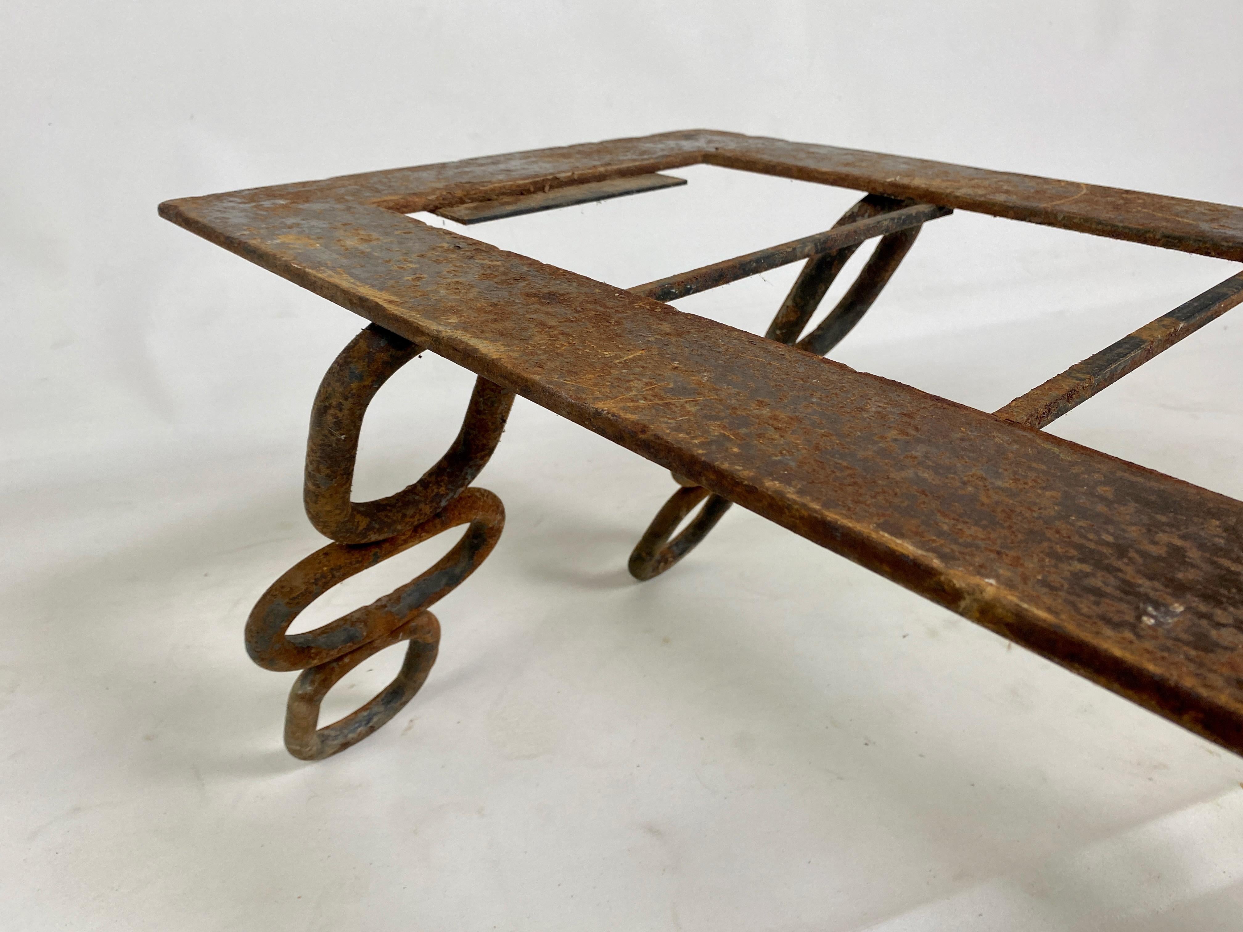 Midcentury Brutalist Iron Chain Link Coffee Table For Sale 5