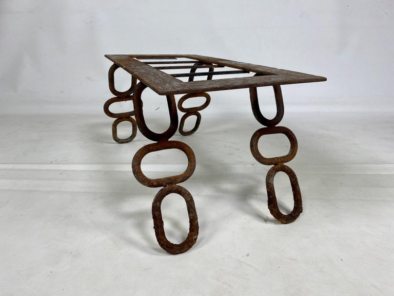 Antique Iron Chain Link Coffee Table at 1stDibs  chain coffee table, wrought  iron chain, chain side table