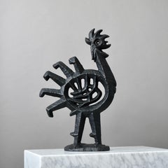 Brutalistischer Eisenkaminschirm aus der Mitte des Jahrhunderts von Olle Hermansson für Husqvarna, Schweden