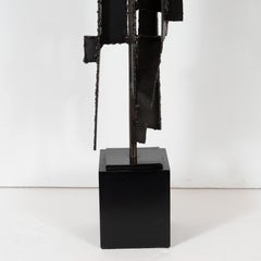 Midcentury Brutalist Iron Mosaic Table Lamps by Harry Balmer for Laurel Company