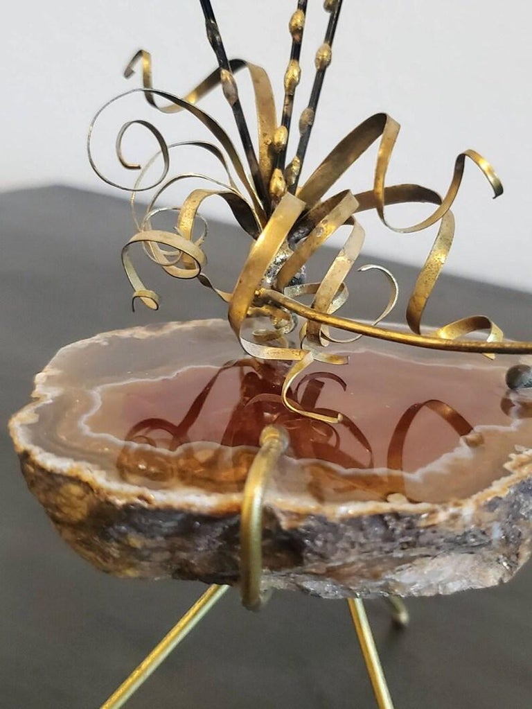 Mid-Century Brutalist Kinetic Butterfly Geode Sculpture For Sale 2