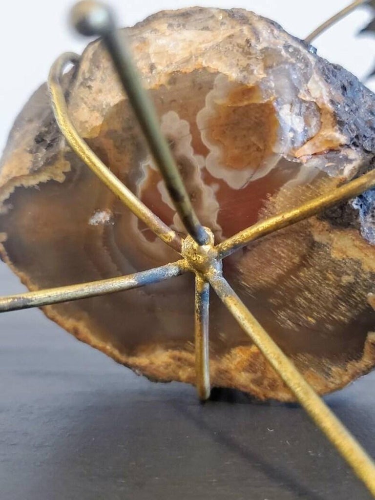 Mid-Century Brutalist Kinetic Butterfly Geode Sculpture For Sale 4