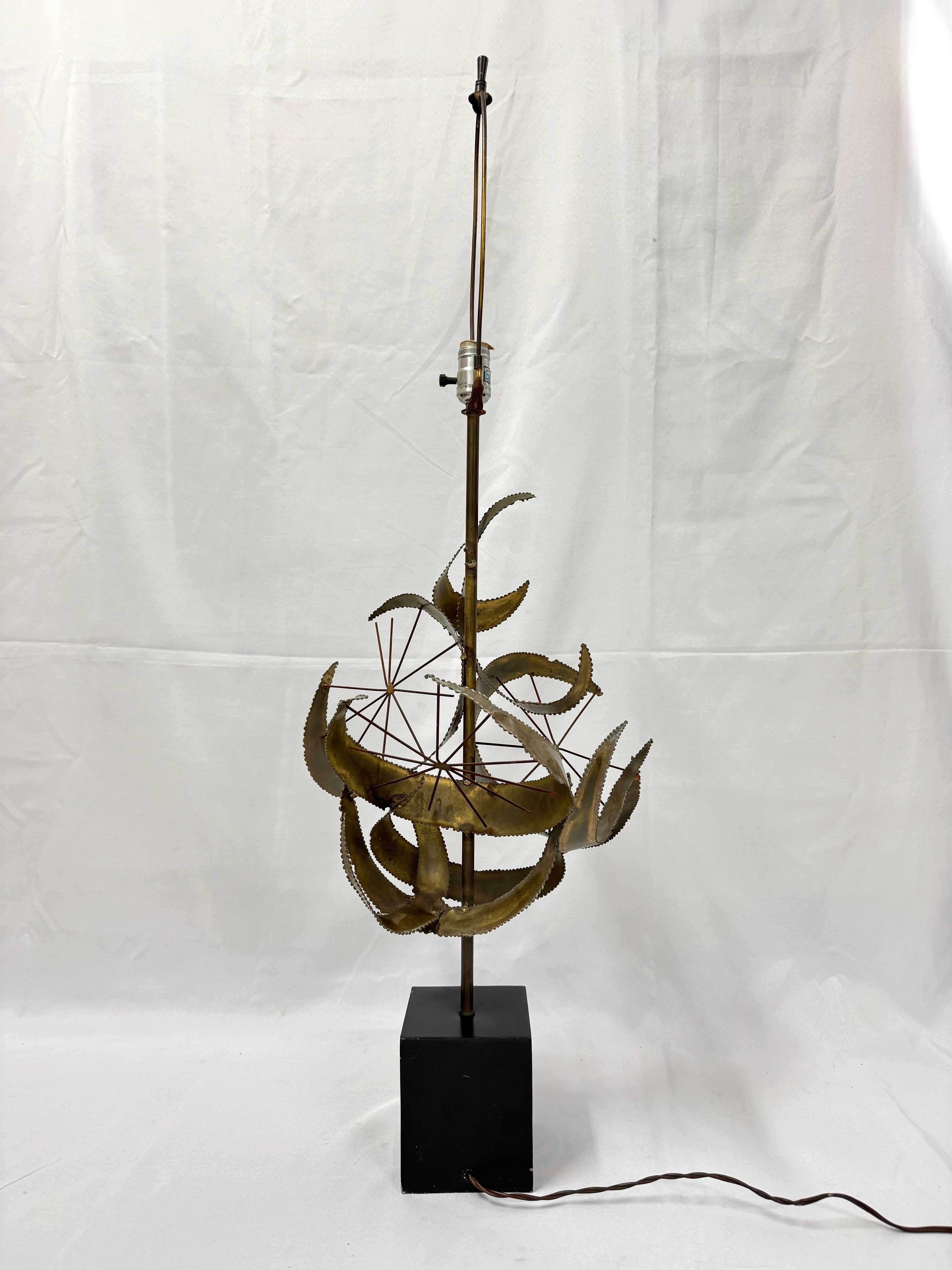 American Mid Century Brutalist Lamp by Bijan of California for Laurel Lamp “Setterah” For Sale