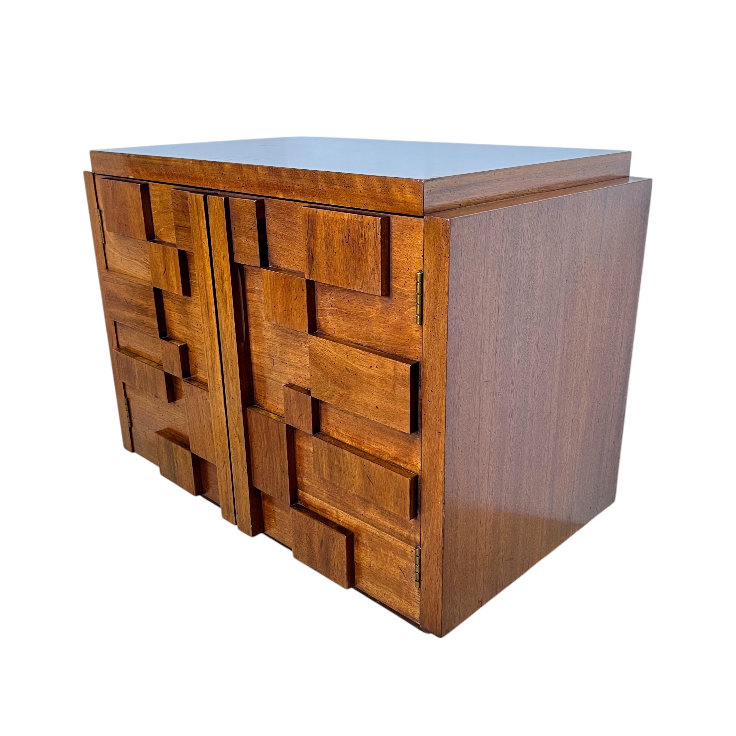 Tête de lit et table de nuit Queen Staccato de Lane Brutalist du milieu du siècle en vente 5