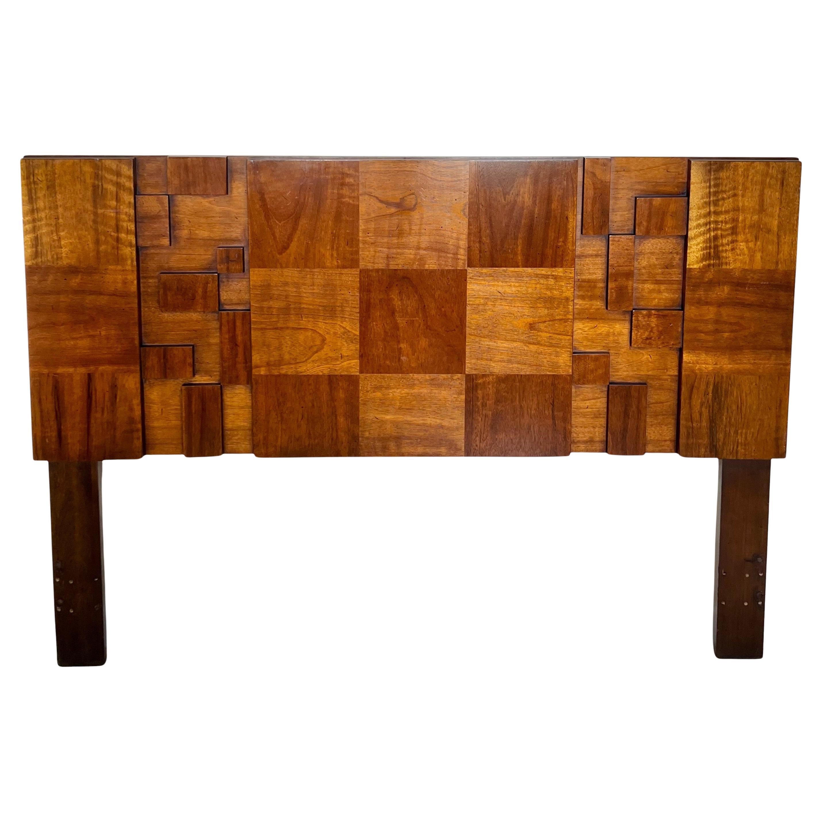Mid-Century Brutalist Lane Staccato Queen Headboard For Sale