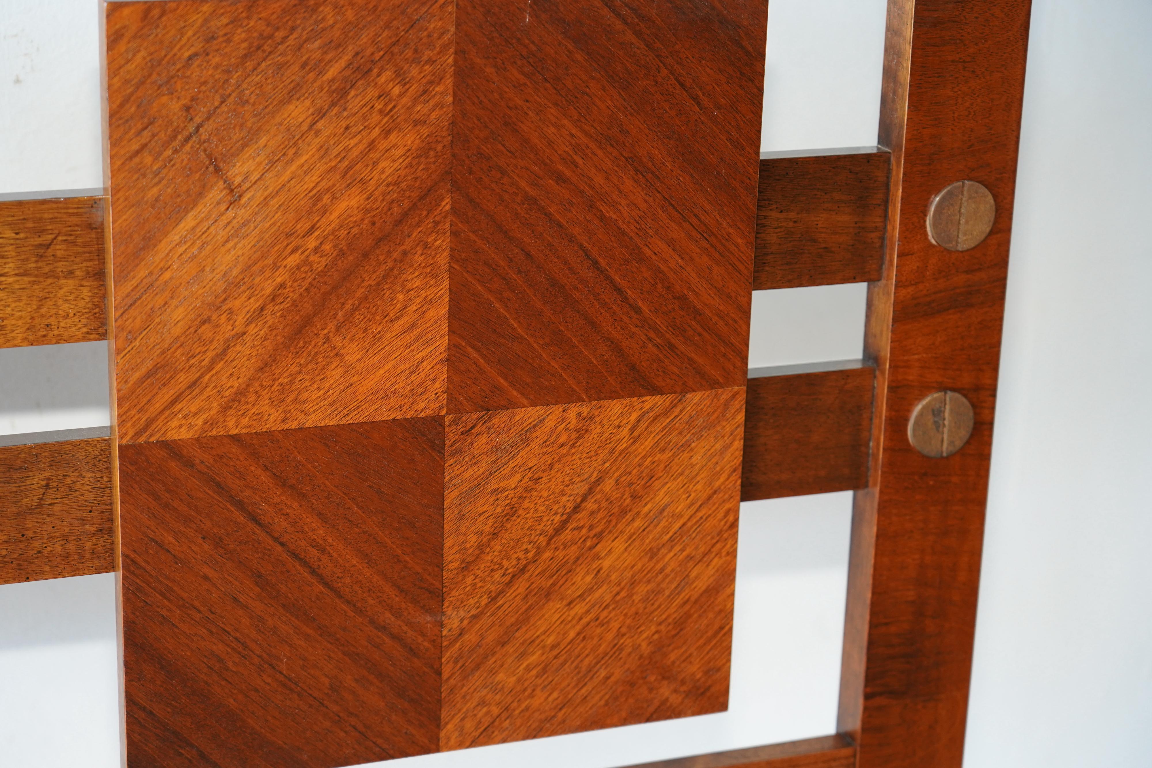 American Mid-Century Brutalist Lane Staccato Walnut King Headboard