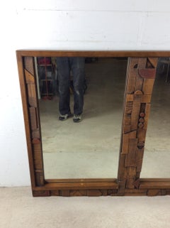 Espejo de pared rectangular largo Brutalista de mediados de siglo de Pueblo by Lane Furniture