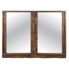 Espejo de pared rectangular largo Brutalista de mediados de siglo de Pueblo by Lane Furniture