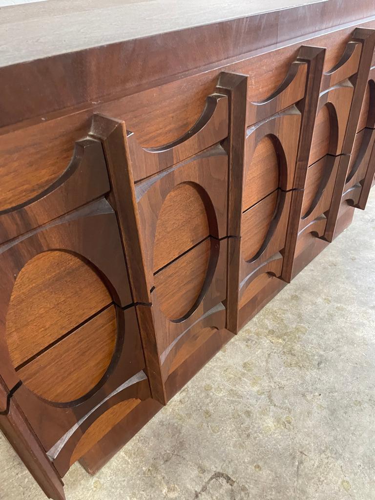 Mid Century Brutalist Low Chest or Console Table by Tobago In Good Condition For Sale In Fort Lauderdale, FL