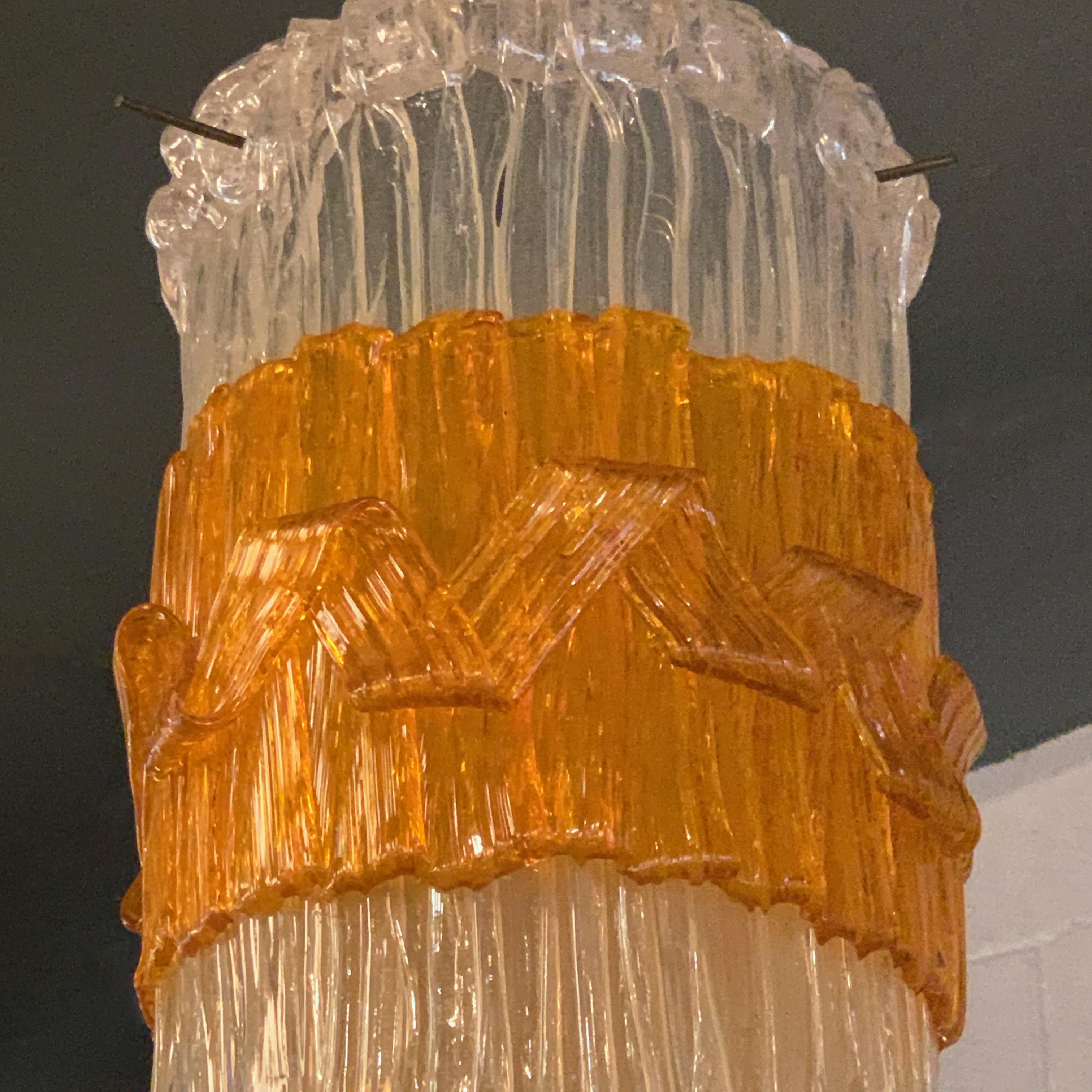 Mid-Century Modern Midcentury Brutalist Lucite Cylinder Pendant Light For Sale